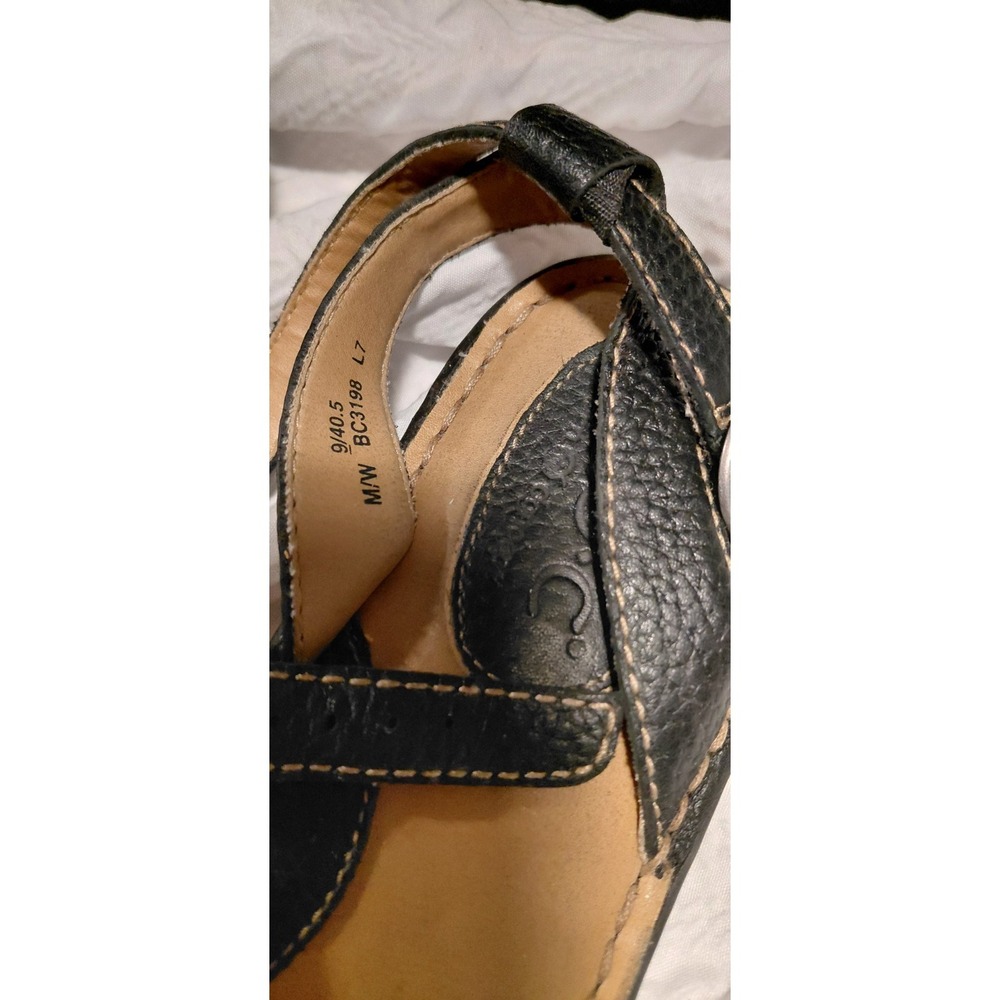 B.O.C. (Born Concept) brand strappy leather slingback sandals black Sz 9 Classic - Picture 5 of 10